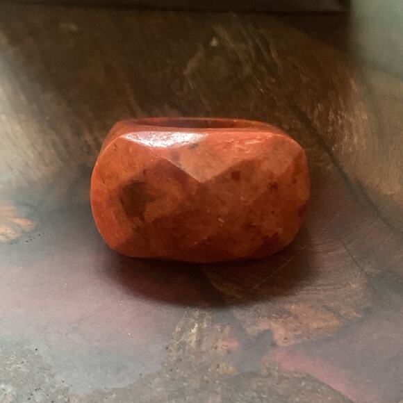 Red Jasper Statement Ring Size 9 - Picture 2 of 9